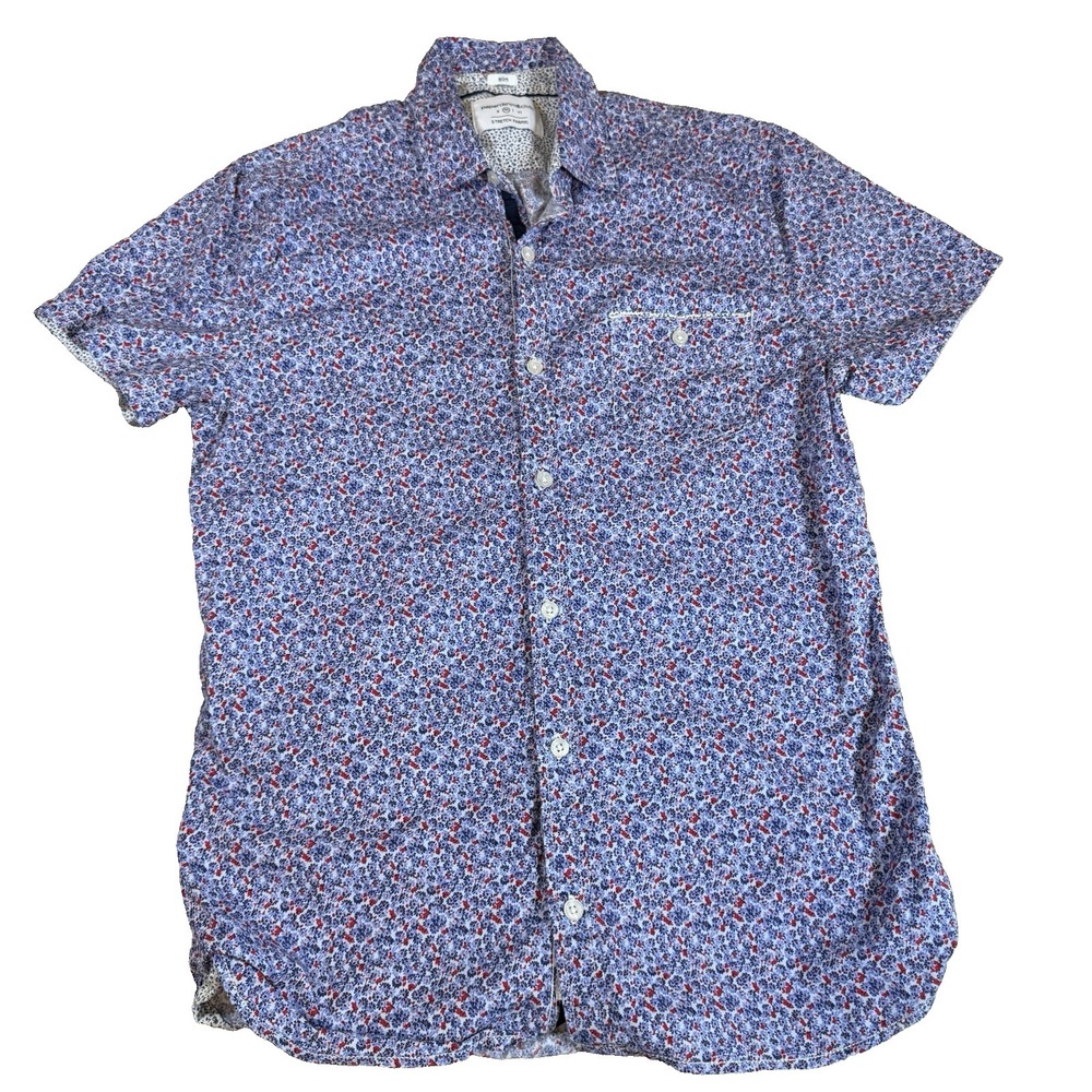 Paper Denim & Cloth Mens M Short Sleeve Button Down Floral Shirt